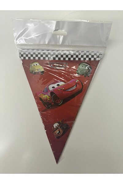 partideyince علم راية مثلثة بطابع سيارات لحفلات أعياد الميلاد - لايتنينج ماكوين