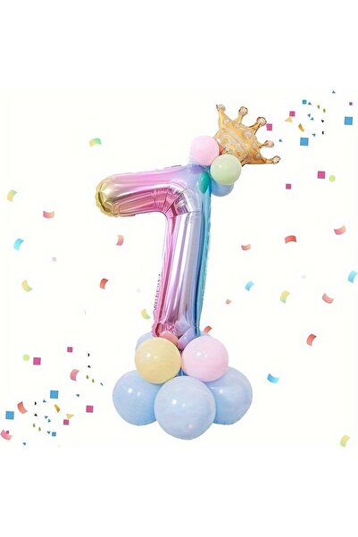 Mini Parti متجر الحفلات الصغيرة - رقم رقائق ملون على شكل تاج الملك