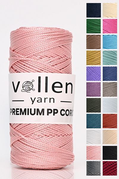vollen yarn 1,5mm-150mt Πολυεστερικό νήμα μακραμέ, νήμα Supla, νήμα τσάντας, νήμα βραχιολιών, i Makrame, ροζ πούδρα