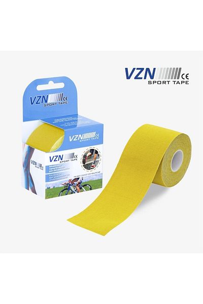 VZN Tape Kinesiology شريط كينيسيو الرياضي الأصفر - شريط ألم 5 متر × 5 سم