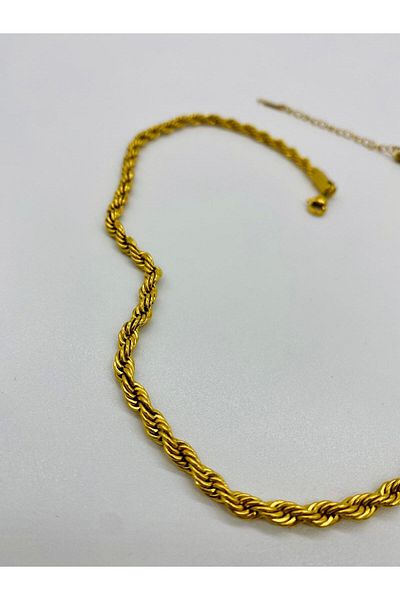 elur malta Chain Twisted Steel Necklace