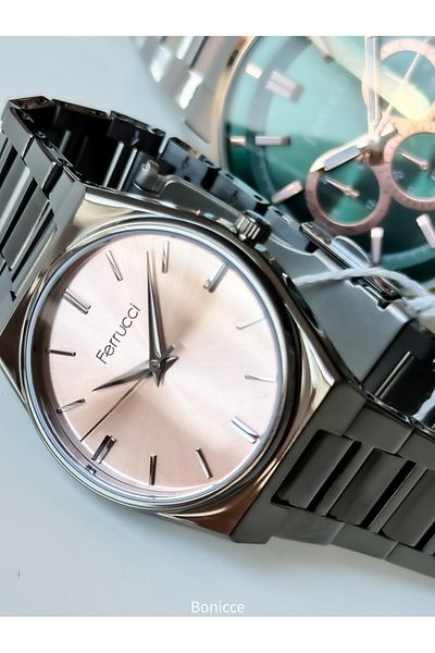Ferrucci Silver Colored Lover Couple Wrist Watch with Wrist Gift