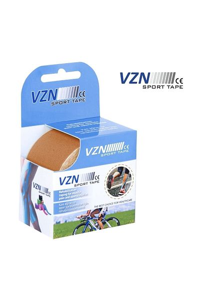 VZN شريط كينيسيو الرياضي بلون البشرة - 5 أمتار × 5 سم