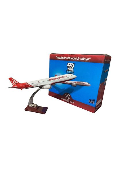 atlasjet Licensed Metal Model Airplane - 34 Cm, 1/130 Scale, A321 Model