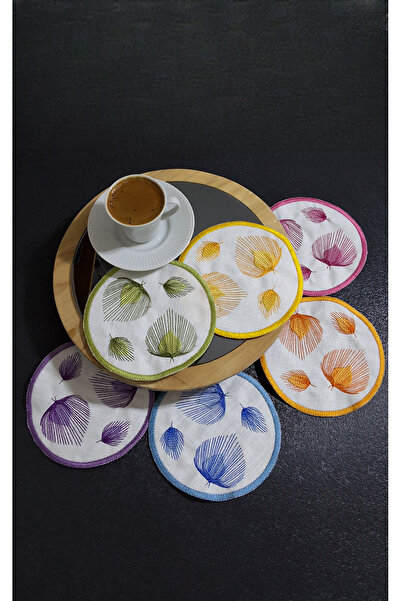 NGR HOME منديل كوكتيل مكون من 6 قطع منقوشة بشكل بسيط