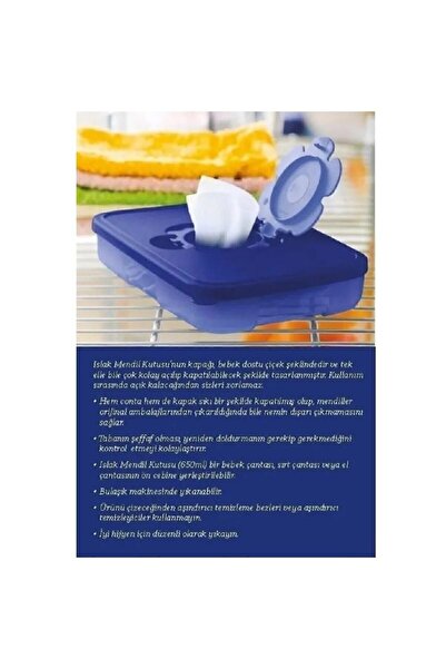 Tupperware Ince Islak Mendil Kutusu 650 ml Lacivert