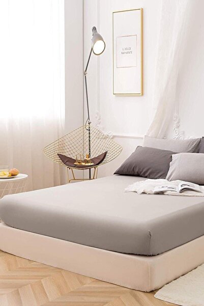 Sheri Home Tekstil Cearşaf de pat din bumbac pieptănat (jumbo Size) Elastic 2...