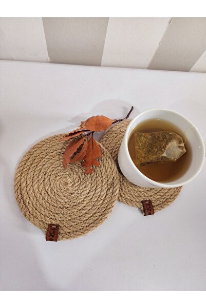 Yektayla قاعدة أكواب من القش مصنوعة يدويًا مكونة من قطعتين