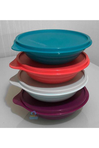 Tupperware Turquoise, Orange, Blue and Purple 4-Piece Bonbon Cups Set