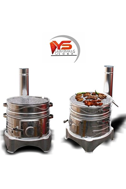 Ys YARAMIŞ Mermer Mangal Granit Mangal Çadır Kamp Sobası Yag Tahliyeli Taş Mangal