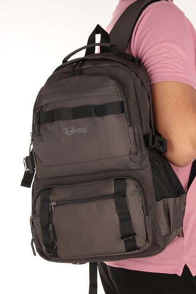 YOUNG 51542 Model Gray School Bag - Backpack, Water Resistant Laptop Compartment