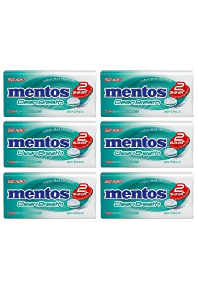 Mentos Clean Breath Teneke Kutu 2 Saat Yoğun Nane Aromalı 35 gr x 6 Adet