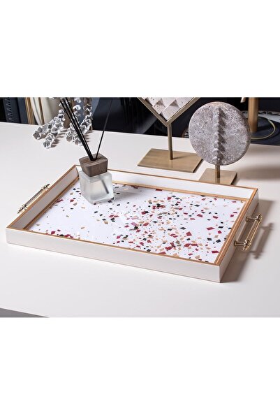 PINALE ART Lüx Nişan Yüzük Çeyizlik Çay Kahve Tepsi