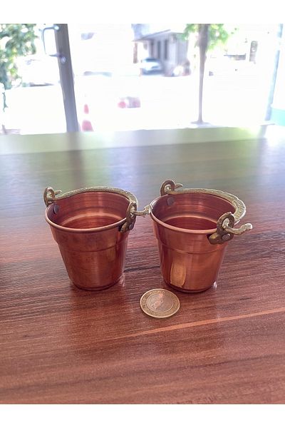 antepistachios 2 Pieces Symmetrical Copper Turkish Delight Bowl - Sugar Bowl Figurine