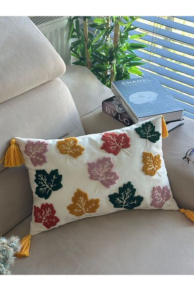 en gözde home Rectangular Sheath - Punch Embroidered and Dirt Cushion