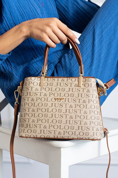 Just Polo New Season Women's Monogram Hand and Shoulder Bag with Imported Accessories