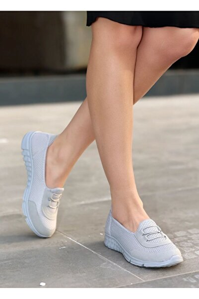 BRGL Kadın Ultra Hafif Taban Yumuşak Fusbetli Triko Babet Yürüyüş Ayakkabısı