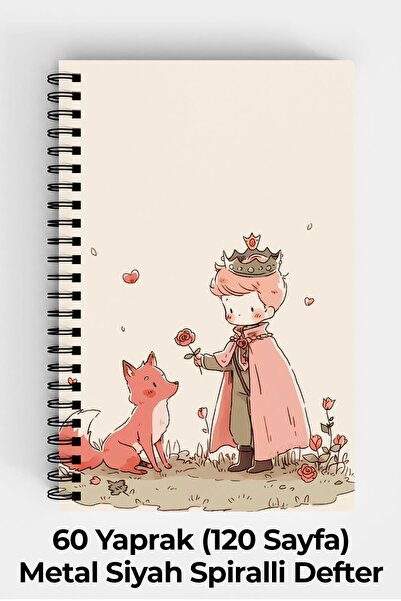 Anime Marketi Küçük Prens Temalı A5 Spiralli Sert Kapak Defter 120 Yaprak
