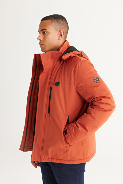 ALTINYILDIZ CLASSICS Ανδρικό παλτό Standard Fit με κουκούλα από πλακάκι