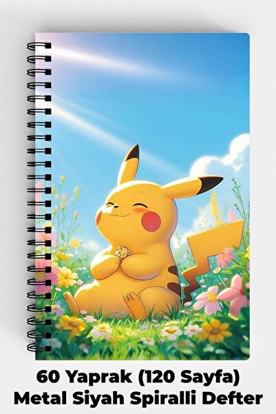 Anime Marketi Pokemon Manzara Pikachu Tasarımlı A5 Spiralli Sert Kapak Defter...