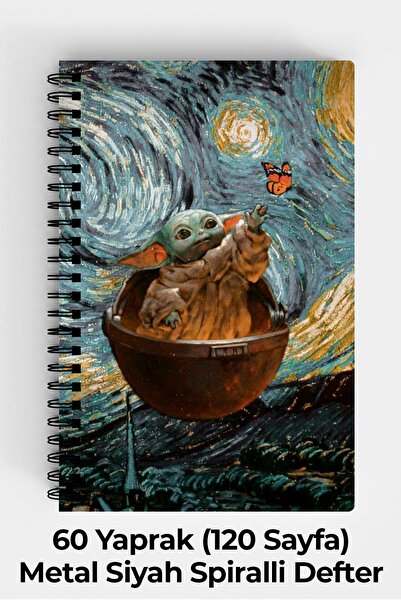 Anime Marketi Star Wars Sanat Tasarımlı A5 Spiralli Sert Kapak Defter 120 Yaprak