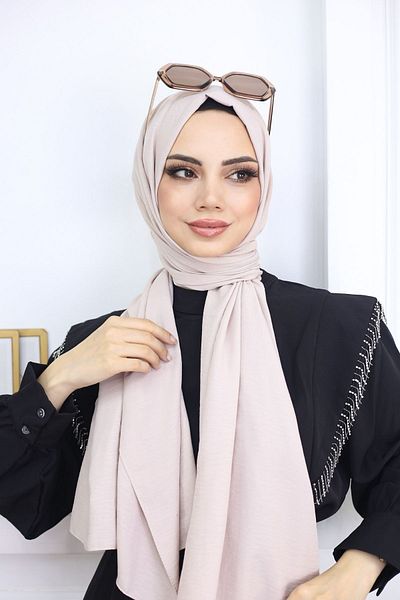 feronis Hijab Women's Cotton Jazz Shawl Model _ Stone