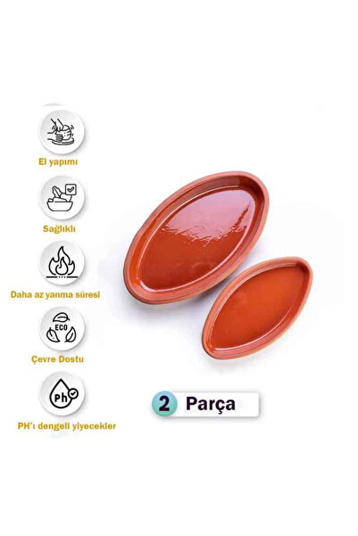 HerşeyTopraktan Güveç Balık Tava Seti - Oval Tava 2 Li (27 Cm Ve 29 Cm )