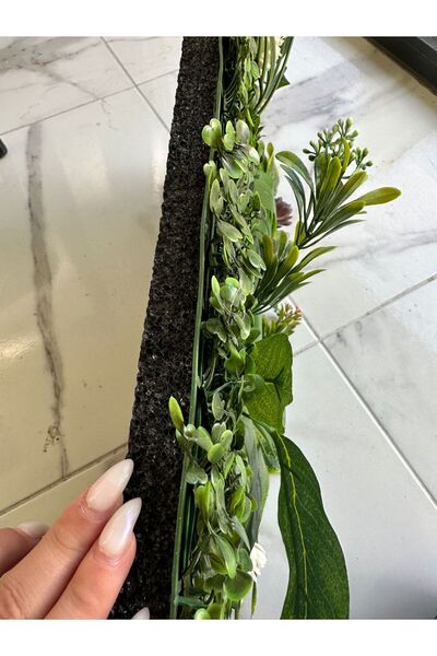 VEAL STORE Yapay Çiçek Duvar Kaplama 60'40 Cm Panel Şimşir Dik Duvar Uygulama Çim Dikey Bahçe 1.Kalite