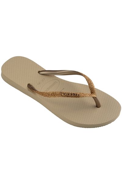 Havaianas 2024 Papuci cu sclipici subțiri, gri nisip
