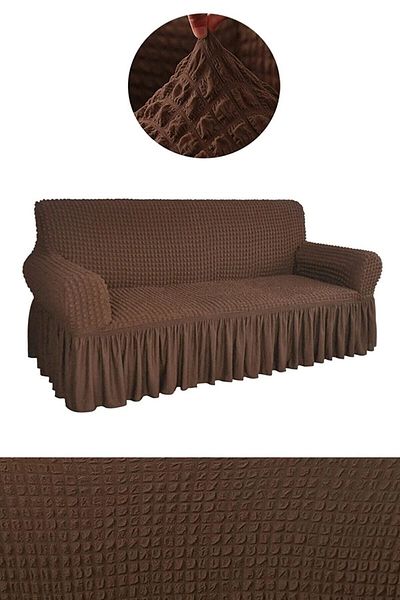 FurkanTicaret Еластичен калъф за диван Bürumcük от ликра, калъф за диван 3', калъф за разтегателен диван Burumcuk