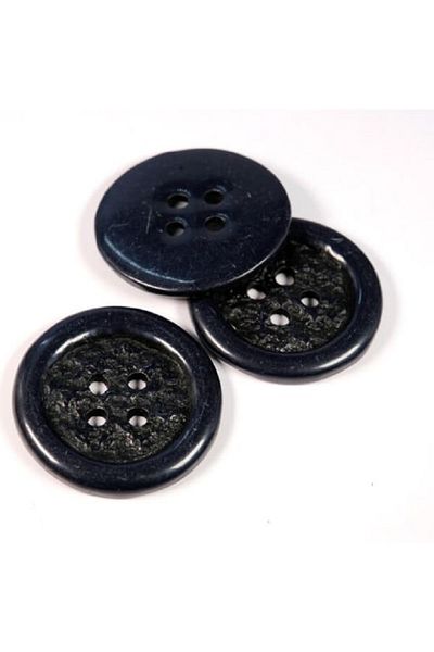 Klinkshop Black Four-Hole Overcoat and Coat Button