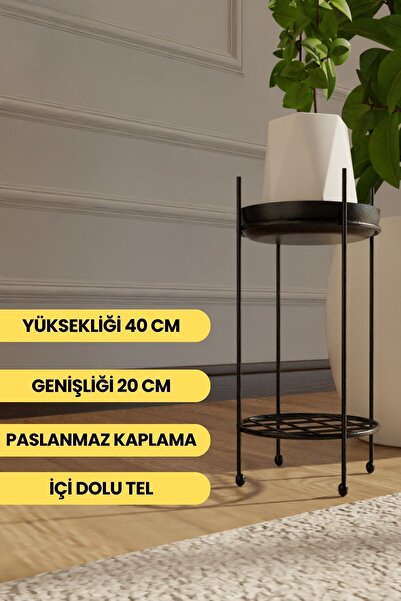 mba decor metal bending art Siyah Paslanmaz Metal Ayaklı Çiçeklik - Dekoratif...