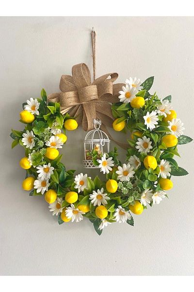 Beykan Door Ornament Wreath Home Decor Bird Cage