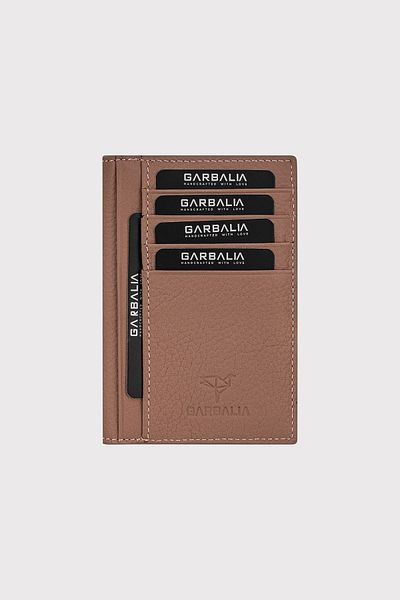 Garbalia Davos Stylish Powder Color Γνήσιος δερμάτινος φάκελος Γυναικείο πορτοφόλι - Θήκη κάρτας με λεπτό σχέδιο