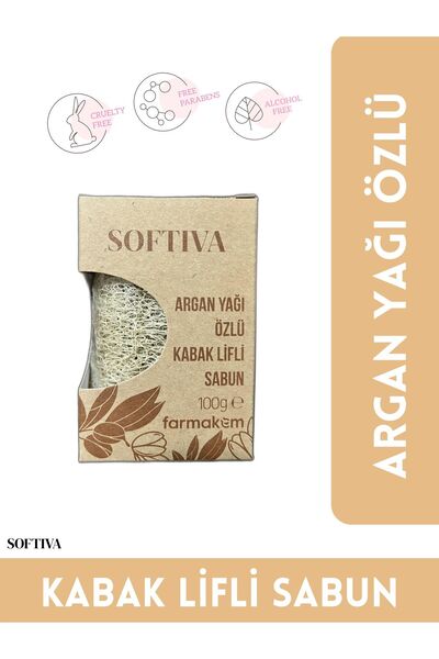 Doğal Kabak Lifli Argan Yağı Özlü Sabun