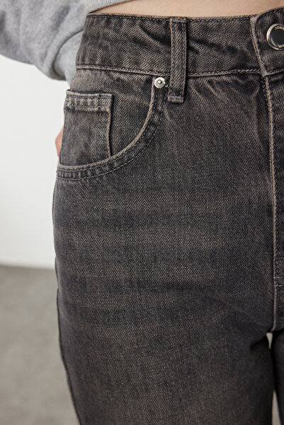 Trendyol Collection Antracitové široké džíny s vysokým pasem - TWOAW25JE00174