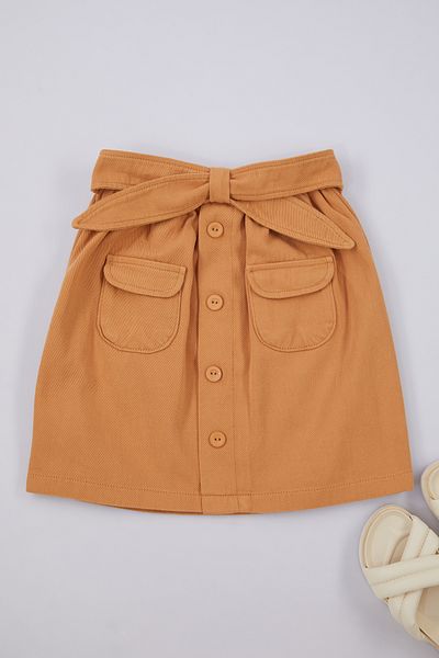 TRENDYOLKIDS Camel απλή βαμβακερή φούστα - TKDAW25ET00003