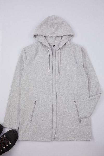 Trendyol Collection Gray Melange Regular Fit Zipperless Hooded Sweatshirt/Cardigan Tmnaw21Hi0211