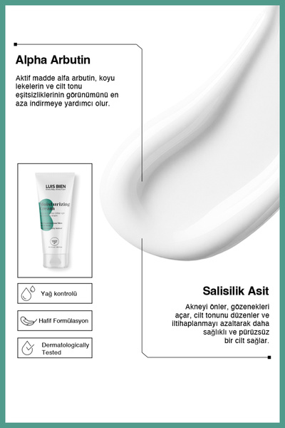 Luis Bien Yağlı & Karma Ciltler için Su Bazlı Nemlendirici Yüz Kremi 50 ml – Parlama Önleyici, Hafif Doku