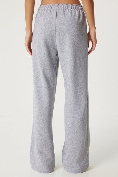 Happiness İstanbul Kadın Gri Bol Paça Örme Eşofman Altı  FN03349