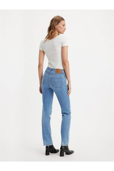 Levi's Розмір 740 Високий комір та кольоровий прямий крій індиго із захисною текстурою