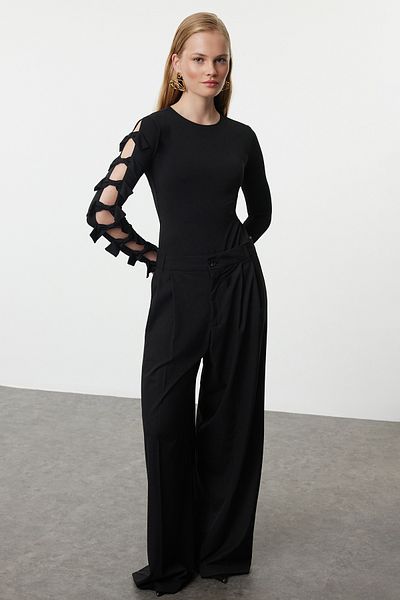 Trendyol Collection Black Knitted Body - Snap and Bow, Tpraw25Bd00013