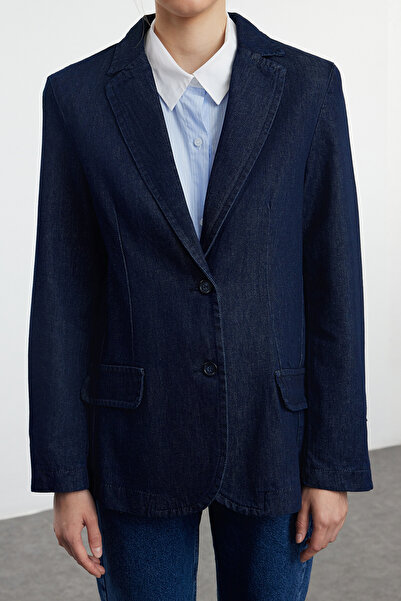 Trendyol Collection Farmer blézer dzseki - sötétkék, TWOAW25CE00002