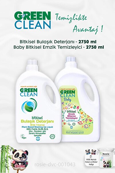 Green Clean Bulaşık Deterjanı Portakal Yağlı 2750 Ml, Baby Emzik Temizleyici ...