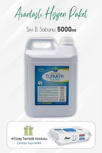 Turmepa Liquid Soap 5 Lt and Washing Water Surface Cleaning 100 Pieces