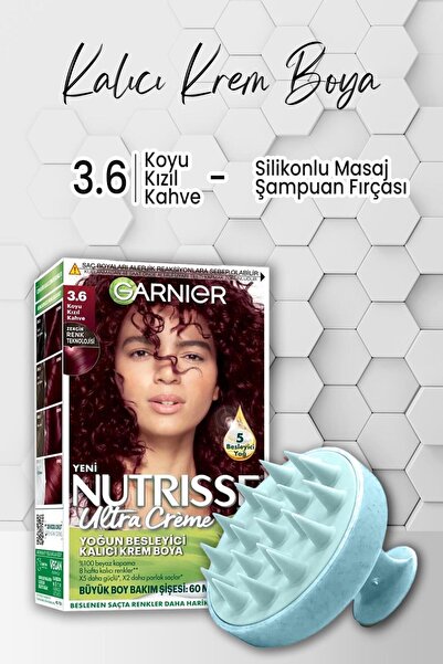 Garnier Nutrisse Yoğun Besleyici Kalıcı Krem Saç Boyası 3.6 Koyu Kızıl Kahve ...