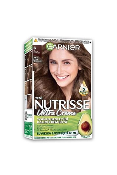 Garnier Nutrisse Yoğun Besleyici Kalıcı Krem Saç Boyası 6 Koyu Kumral