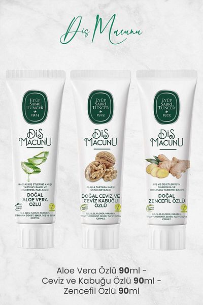 Eyüp Sabri Tuncer Toothpaste Aloe Vera, Walnut and Ginger 90 ml