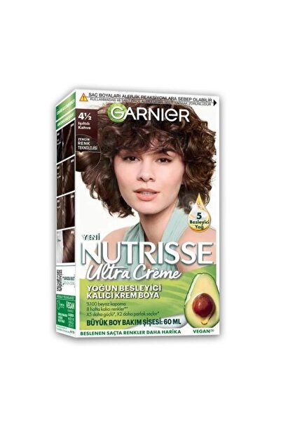 Garnier Nutrisse Yoğun Besleyici Kalıcı Krem Saç Boyası 4 1:2 Işıltılı Kahve