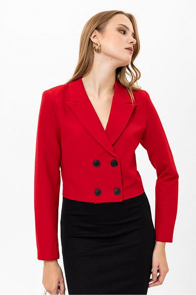 ŞİMAL Jachetă Blazer Damă Scurtă - Detaliu Nasturi, Model 245071